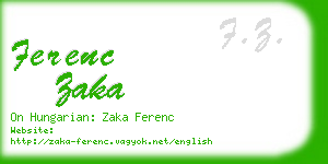 ferenc zaka business card